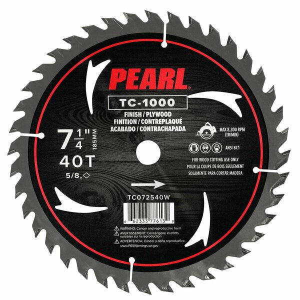 Pearl Carbide Tooth Wood Blade 7-1/4 in. 40T 5/8 in. DM TC072540W